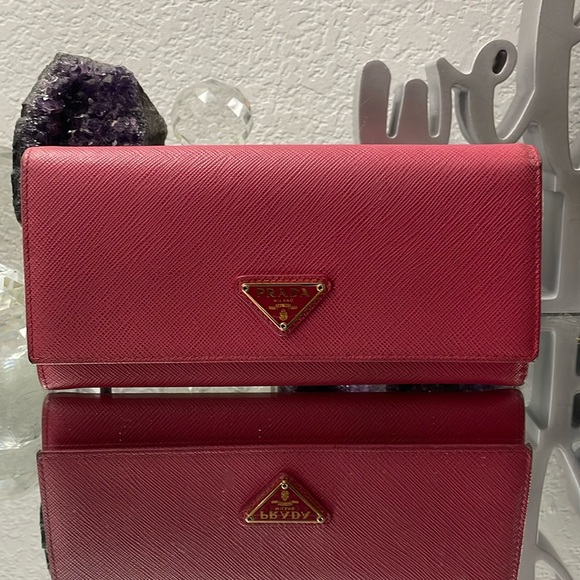 EUC, Auth PRADA MILANO Saffiano Leather Wallet w/Chain for Satchel  use - Picture 3 of 17